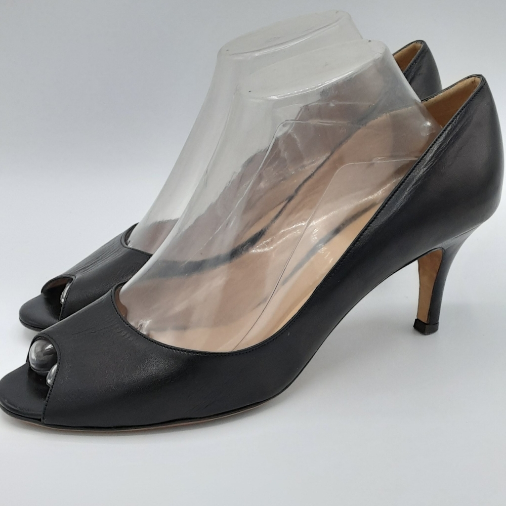 Mario Luca Giusti Black Leather Classic Pump Heel Shoe. Sz EU 39.5 Made in Italy